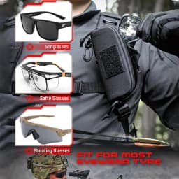 Tactical MOLLE Sunglass Case Semi-Hard Shell Eyewear Pouch with Clip Anti-Crush & Universal Fit for Glasses & Sunglasses