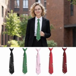 Punk Vintage Style Pre Tied Necktie Star Chain Vintage JK Uniform Tie Adjustable Student Uniform Tie for Men Women