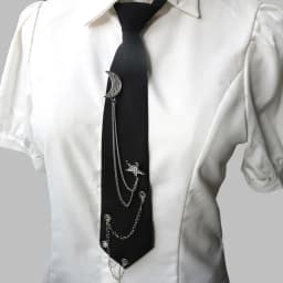 Punk Vintage Style Pre Tied Necktie Star Chain Vintage JK Uniform Tie Adjustable Student Uniform Tie for Men Women