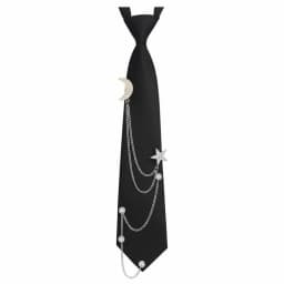 Punk Vintage Style Pre Tied Necktie Star Chain Vintage JK Uniform Tie Adjustable Student Uniform Tie for Men Women