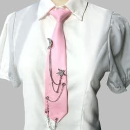 Punk Vintage Style Pre Tied Necktie Star Chain Vintage JK Uniform Tie Adjustable Student Uniform Tie for Men Women