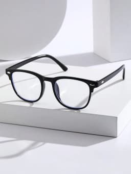 2PCS Unisex Square Plastic Frame Trendy Anti-Blue Light Clear Glasses For Back To School Clothing Accessories