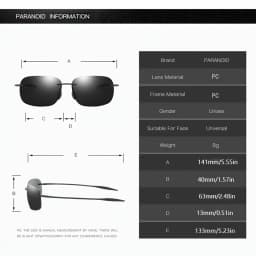 PARANOID UV400 Protection Sunglasses For Men And Women 8 Colors Model 8511