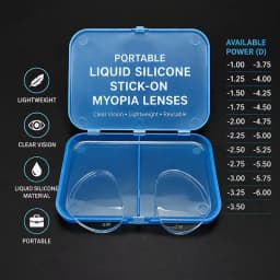 2026 Silicone Stick-on Myopic Lenses Portable Nearsighted Patch Adhesive Sunglasses Swimming Glasses Sports Protective Glasses