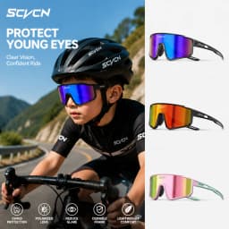 SCVCN Kids Fashion Sunglasses Photochromic UV400 Baseball Glasses Cycling Glasses for Boys Girls Camping Hiking Eyewear 2026