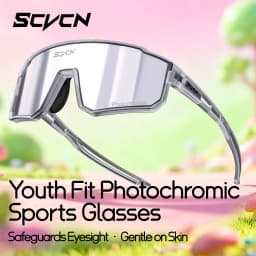 SCVCN Kids Fashion Sunglasses Photochromic UV400 Baseball Glasses Cycling Glasses for Boys Girls Camping Hiking Eyewear 2026