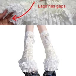 Cute Lace Flared Knitted Long Legs Warmers Harajuku Lolita Socks White Foot Cover Kawai Jk Calf Gaiters Sweet Legwarmers