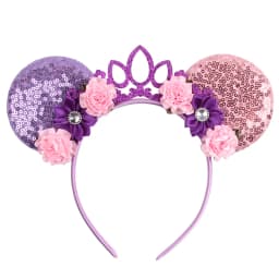 New Christmas Halloween Mouse Ears Headband Cartoon Sequin Bows Headband Birthday Party Princess Cosplay Costume For Women Adult