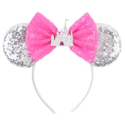 New Christmas Halloween Mouse Ears Headband Cartoon Sequin Bows Headband Birthday Party Princess Cosplay Costume For Women Adult