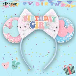 New Christmas Halloween Mouse Ears Headband Cartoon Sequin Bows Headband Birthday Party Princess Cosplay Costume For Women Adult