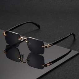 Rimless Sunglasses Rectangle Fashion Popular Women Men Shades Small Square Sun Glasses for Female Male Summer Traveling Oculos