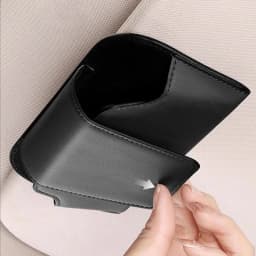 MJYIWANG Car Glasses Case Premium Suede/Leatherette Auto Sun Visor Glasses Holder Sunglasses Protective Case for Car Accessories