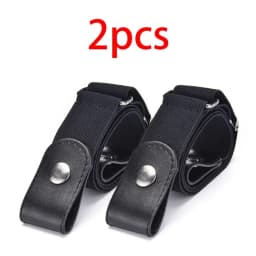 2pcs Adjustable Stretch Elastic Waist Band Invisible Belt Buckle-Free Belts for Women Men Jean Pants Dress No Buckle Easy ToWear