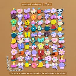 20 random cartoon cute hair clips suitable for daily hair accessories