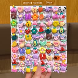 20 random cartoon cute hair clips suitable for daily hair accessories