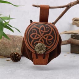 Medieval Viking Style Belt Pouch for Coins, Can Hold a Phone Vintage Waist Bag for Cosplay Accessories Embossed Woven Casual Bag