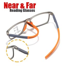 Soft Multifocal Progressive Reading Glasses TR90 Anti Blue Light Near Far Eyewear Men Women's Large Frame Farsight Eyeglasses 