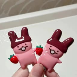 4Pc Strawberry Chocolate Bunny Hairpins Cute Cartoon Design Durable Plastic Hair Accessories Styling Fixed Decorative Hair Pinch