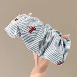 2 pieces of exquisite Korean style blue striped bow cherry tight headband fashionable new hair accessory styling fixed props
