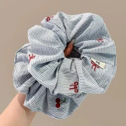 2 pieces of exquisite Korean style blue striped bow cherry tight headband fashionable new hair accessory styling fixed props