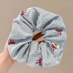 2 pieces of exquisite Korean style blue striped bow cherry tight headband fashionable new hair accessory styling fixed props