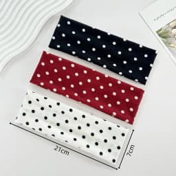 1pc Polka Dot Yoga Elastic Headband – Fashionable Dot-pattern Makeup Headband, Sports & Fitness Sweat-absorbent Hairband