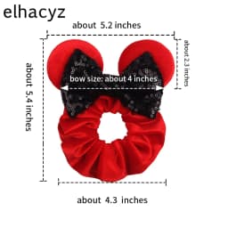 Fashion Mouse Ears Cartoon Hair Scrunchies Velvet Hairbands For Girls Sequins Bows Headband Women Kids Party DIY Decoration