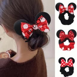 Fashion Mouse Ears Cartoon Hair Scrunchies Velvet Hairbands For Girls Sequins Bows Headband Women Kids Party DIY Decoration