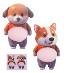 Cute Puppy 3D Puffy Stickers, Squeezeable 3D Soft Cute Belly Dog Stickers for Phone Case Notebook Scrapbooking DIY Decoration