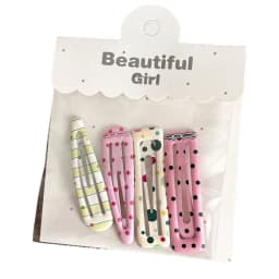 4-Pack Candy Cream Color Children's Water Drop Square Hair Clips Baby Bangs Clips Hairpins Girls' Hair Accessories Clips