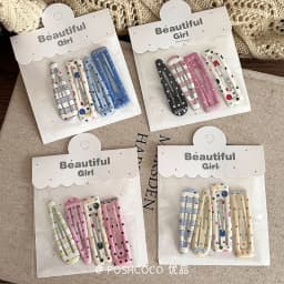 4-Pack Candy Cream Color Children's Water Drop Square Hair Clips Baby Bangs Clips Hairpins Girls' Hair Accessories Clips