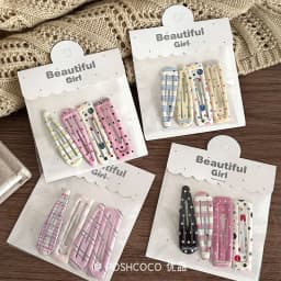 4-Pack Candy Cream Color Children's Water Drop Square Hair Clips Baby Bangs Clips Hairpins Girls' Hair Accessories Clips
