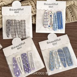 4-Pack Candy Cream Color Children's Water Drop Square Hair Clips Baby Bangs Clips Hairpins Girls' Hair Accessories Clips