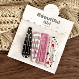 4-Pack Candy Cream Color Children's Water Drop Square Hair Clips Baby Bangs Clips Hairpins Girls' Hair Accessories Clips