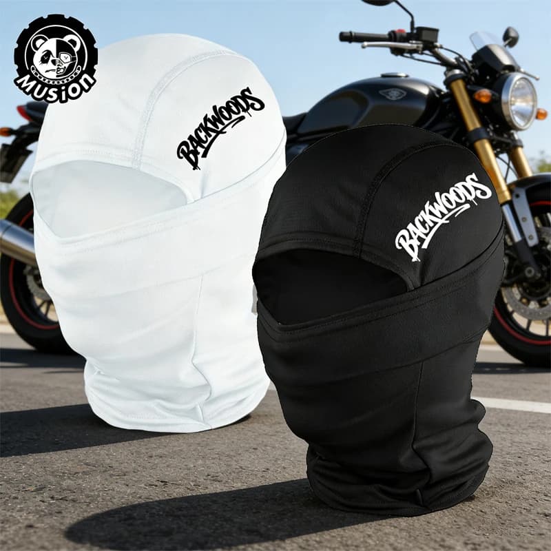 Musion Balaclava Face Mask Breathable BACKWOODS Print Sweat Absorbing Sunscreen Helmet Hat Set Suitable for Cycling and Hiking