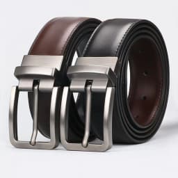 Luxury and Fashionable Men's Leather Belt, Alloy Rotating Business Men Leather Suitable Jeans Belts for Both Men and Women