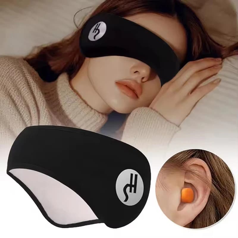 2 In 1 Sleep Earplugs And Adjustable Eye Mask Noise Reduction Travel Nap Sound Insulation Earmuffs for Better Sleep Anytime