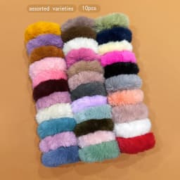 10 colors randomly selected, simple and versatile plush hair rings suitable for daily hair accessory use