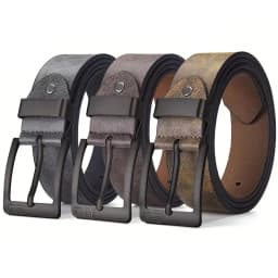 New Men's High-Quality PU Leather Belt Metal Pin Buckle Belt Leisure Business Waistband Fashionable Male Accessory Designer Belt