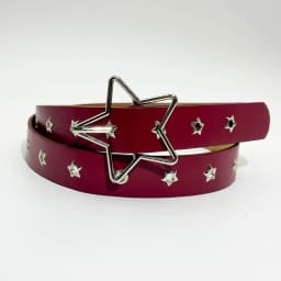 Punk style star buckle decorative belt with multiple holes, small star shaped eyes, multifunctional belt, suitable for fashionab