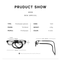 New Folding Neck Hanging Presbyopia Glasses Hd Resin Fashion Magic Magnet Presbyopia Glasses Presbyopic Eyeglasses