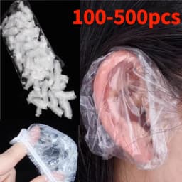 100/300/500Pcs Disposable Hairdressing Earmuffs Salon Clear Ear Cover Ear Protection Hair Dye Protect Cap Hair Color StylingTool