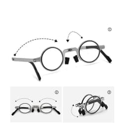 Portable Folding HD Reading Glasses Retro Round Ultra Light Eyeglasses for Men Women