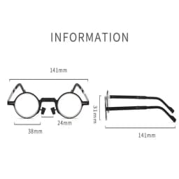 Portable Folding HD Reading Glasses Retro Round Ultra Light Eyeglasses for Men Women