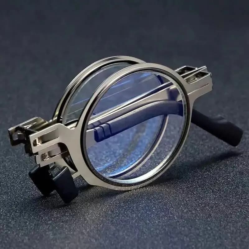 Portable Folding HD Reading Glasses Retro Round Ultra Light Eyeglasses for Men Women