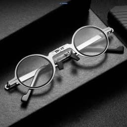 Portable Folding HD Reading Glasses Retro Round Ultra Light Eyeglasses for Men Women