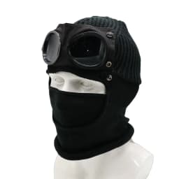 New Unisex Men Women Knitted Hat with Goggles Windproof Winter Warmer Ski Beanies Soft Warm Anti-slip Ear
