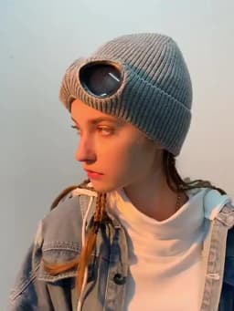 New Unisex Men Women Knitted Hat with Goggles Windproof Winter Warmer Ski Beanies Soft Warm Anti-slip Ear