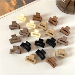 10Pcs/set Small Flower Hair Claw Clips for Women Girls Matte Rectange Jaw Clips Semicircle Barrettes for Thin Hair