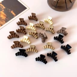 10Pcs/set Small Flower Hair Claw Clips for Women Girls Matte Rectange Jaw Clips Semicircle Barrettes for Thin Hair